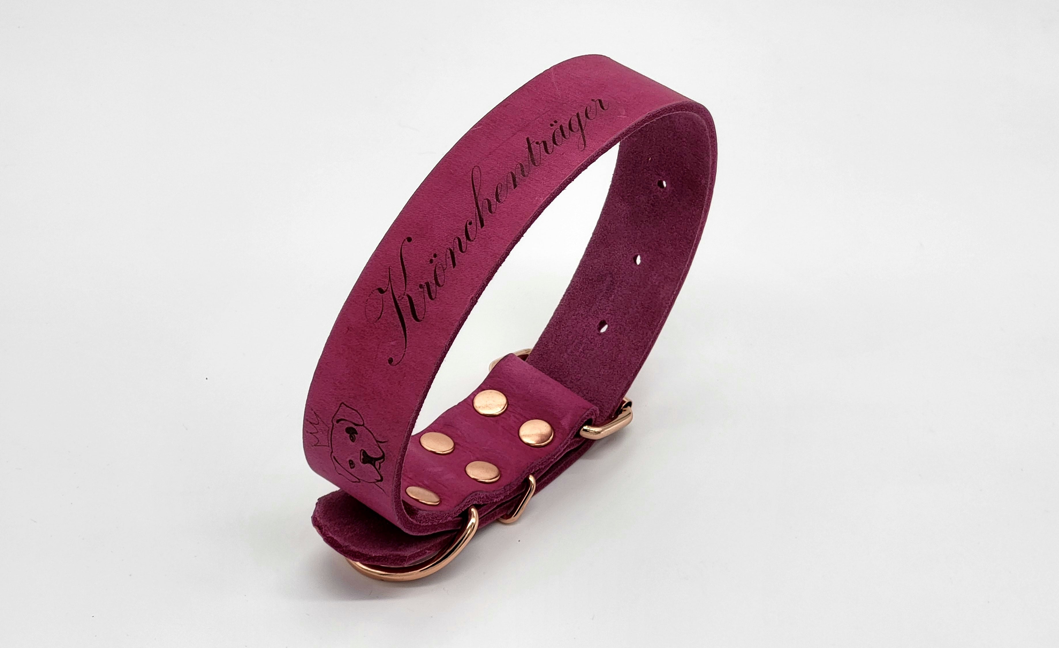 Mein Krönchenträger Lederhalsband "Name"