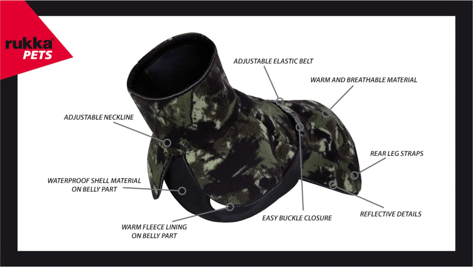 Hundemantel "Comfy Pile Camouflage" von Rukka pets