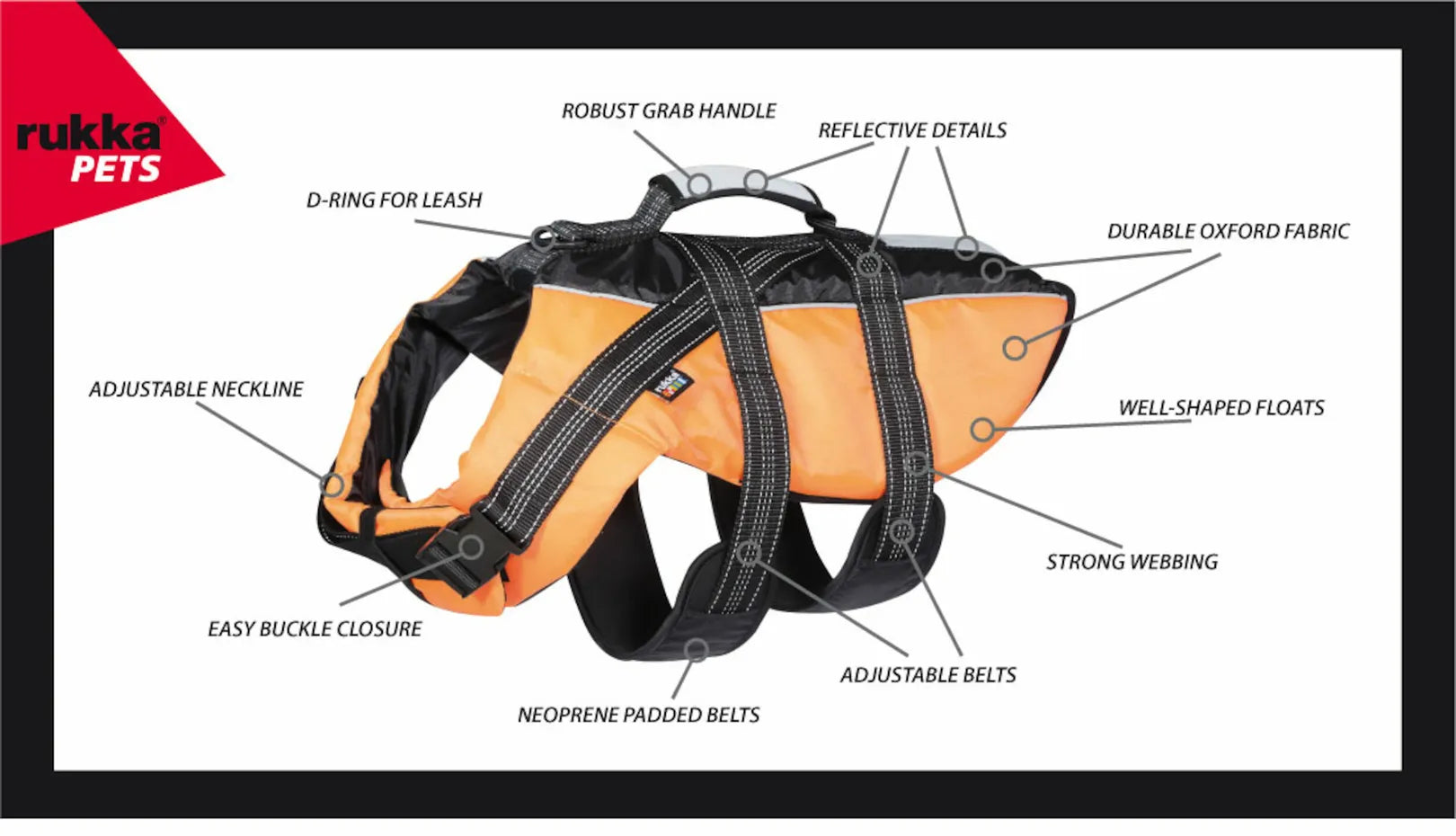Hundeschwimmweste "Safety li" von Rukka pets