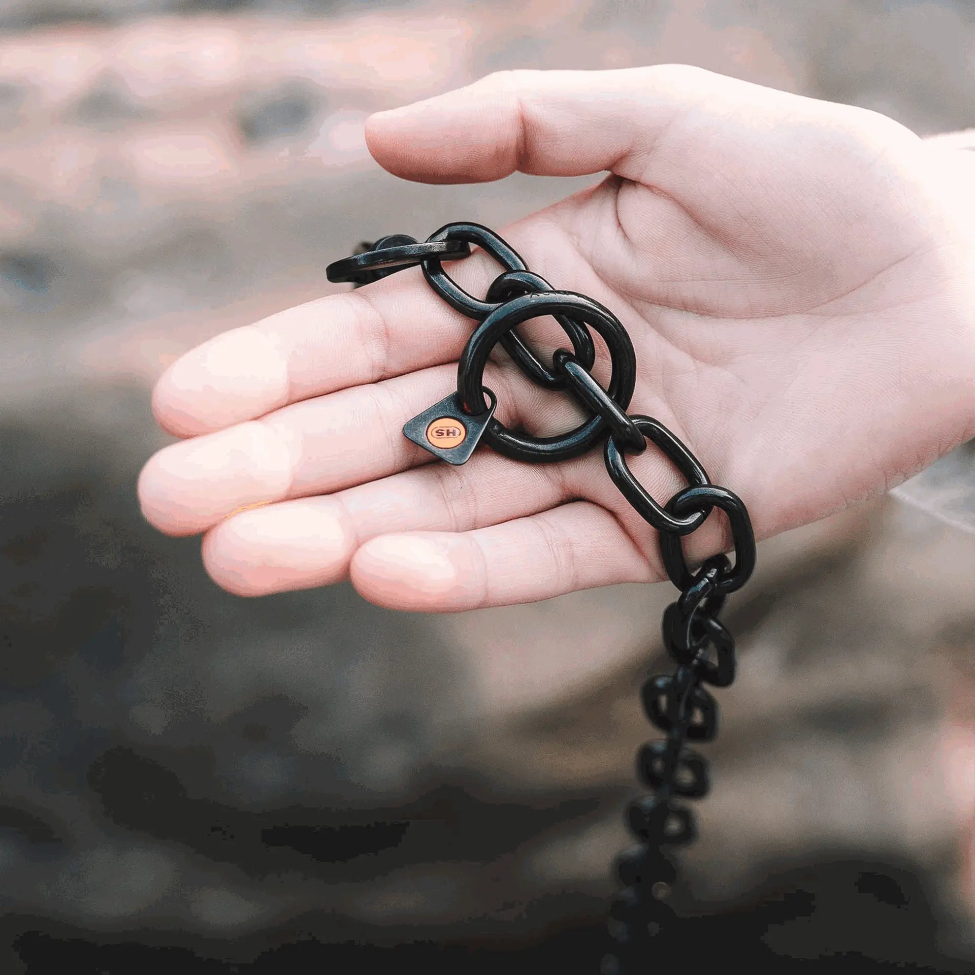 Halskette, verstellbar - mit SPRENGER-Haken, stark - Edelstahl Rostfrei schwarz, 4,0 mm  von Sprenger