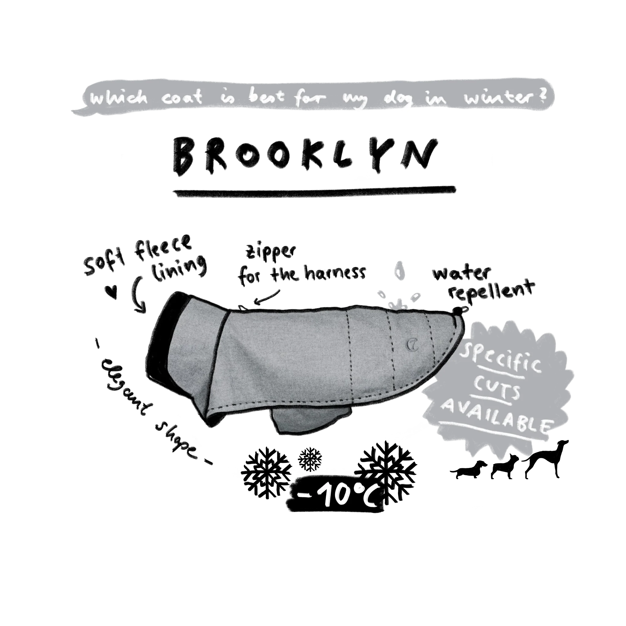 Hundemantel Brooklyn Flanell Grey von Cloud 7