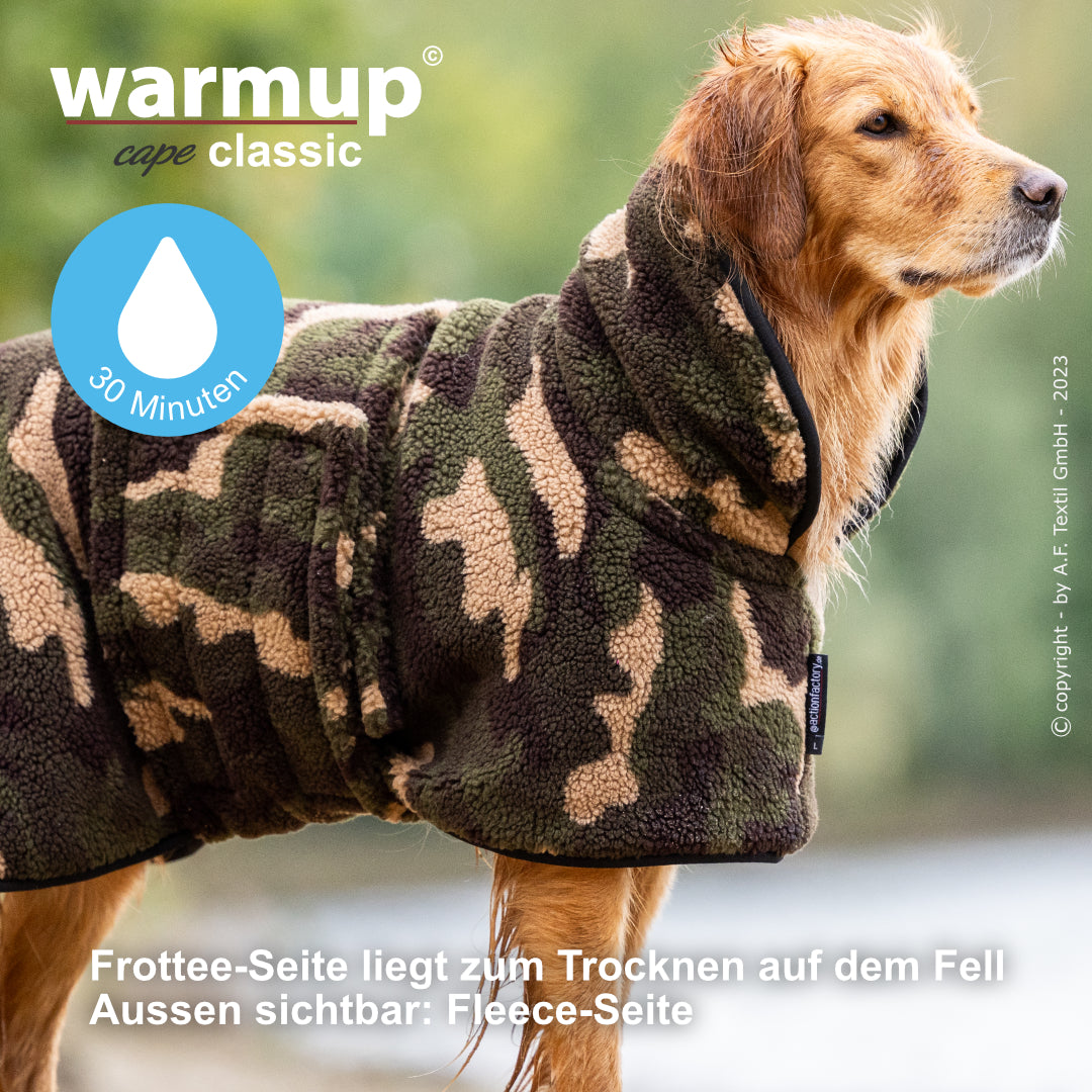 Hundemantel "warmup cape classic camouflage"