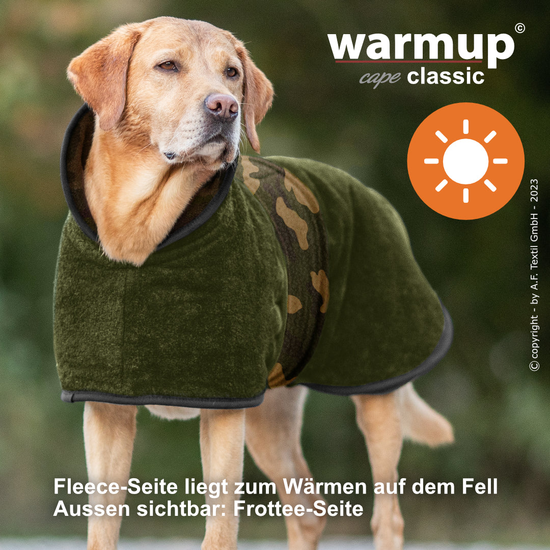 Hundemantel "warmup cape classic camouflage"