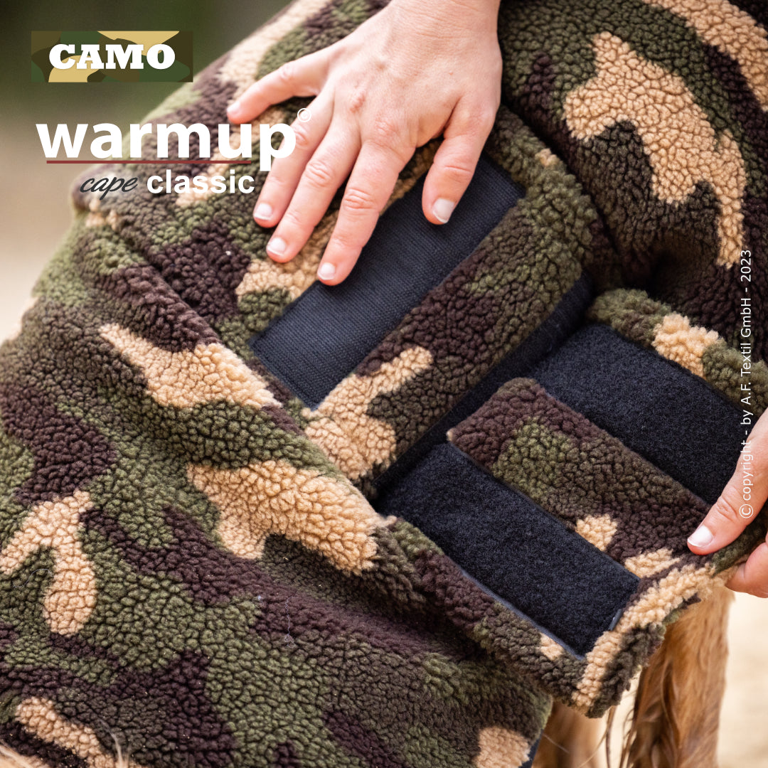 Hundemantel "warmup cape classic camouflage"